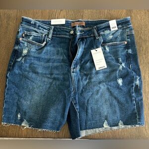 Judy Blue Jean Shorts Blue Distressed Casual